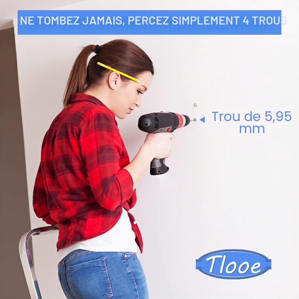 Tringle à rideau de douche incurvée de 114 à 190 cm, en acier inoxydable de qualité supérieure, ne rouille pas, réglable, pour salle de bain, noir, à percer