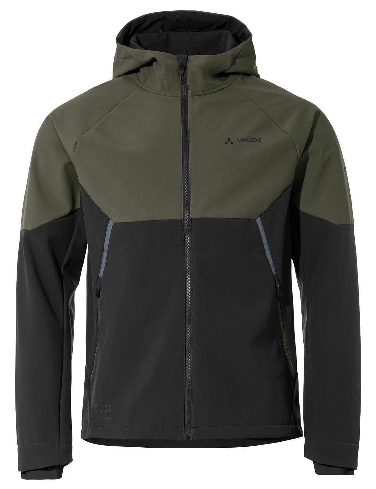 VAUDE Softshell Fahrradjacke Herren Qimsa – Wasserdichte & atmungsaktive Softshelljacke Herren, reflektierende Details, ideal fürs Radfahren im Herbst & Winter - in khaki, Größe: XL