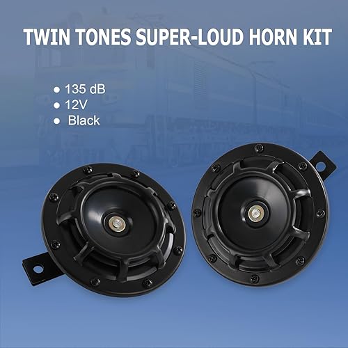 Vista 17 de CARMOCAR Eletric - Kit de bocina de coche de 12 V 135 db, súper ruidoso, tono alto y bajo, kit de bocina gemela de metal con soporte para autos