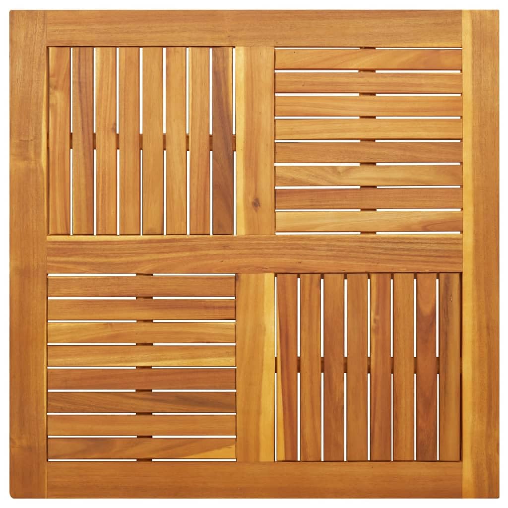 Massivholz Akazie Tischplatte 90x90x2,2 cm Quadratisch für Gartentisch Ersatz - Robustes Tropenholz mit rustikalem Design, Pflegeleichte Oberfläche und langlebiges