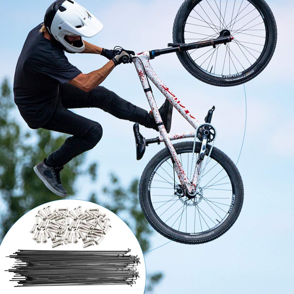 Spoke - Set di 38 Raggi per Bicicletta MTB con Raggi 258-283 mm