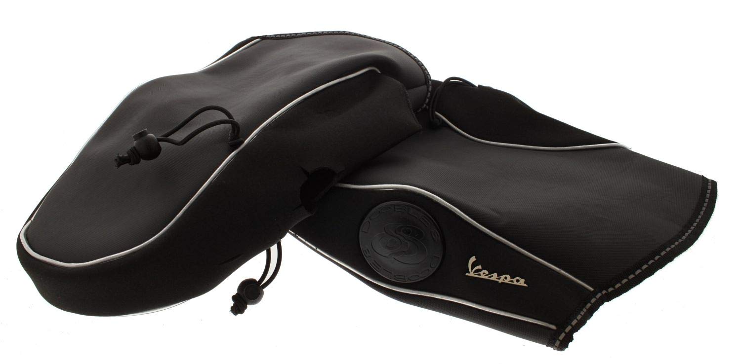Vespa Lenkerstulpen für Vespa Primavera, Sprint und Elettrica - Original Piaggio Lenkermanschetten - Schwarz - Gummi - Motorradzubehör - Motorradgriff