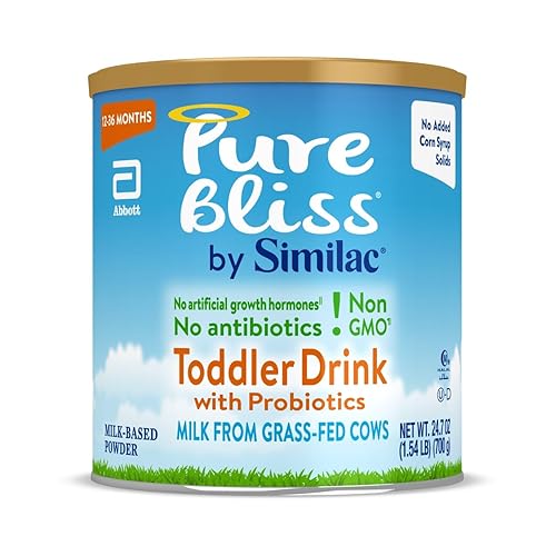 Pure Bliss by Similac Bebida para niños pequeños con probióticos, comienza con leche fresca de vacas alimentadas con hierba, fórmula sin OMG, 24.7