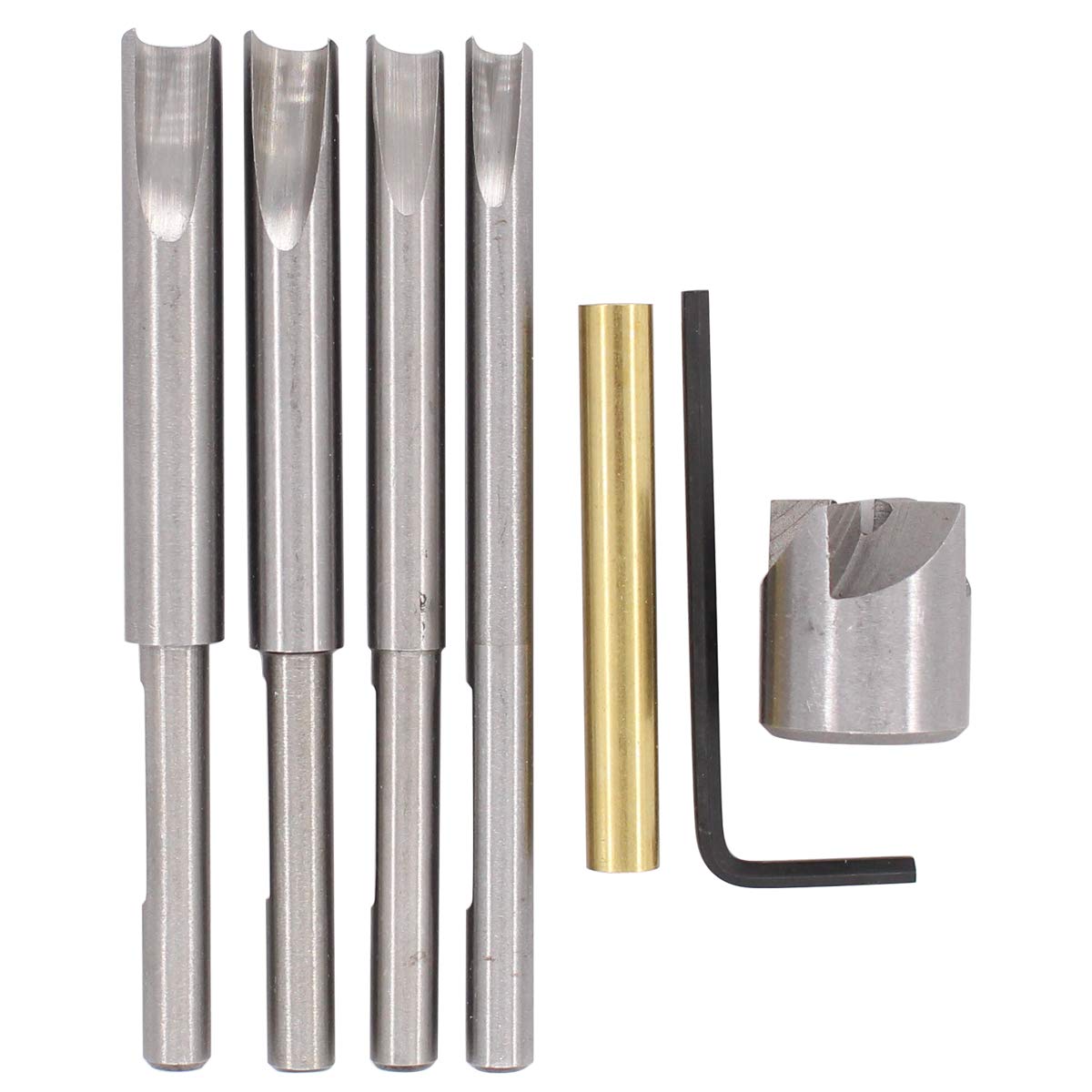 ApplianPar Pen Mill Barrel Trimmer and 3/4 Inch Cutting Head 7mm 8mm 3/8 Inch 10mm Pilot Cut Shafts with Adaptor Sleeve and Hex Wrench Key Set of 7
