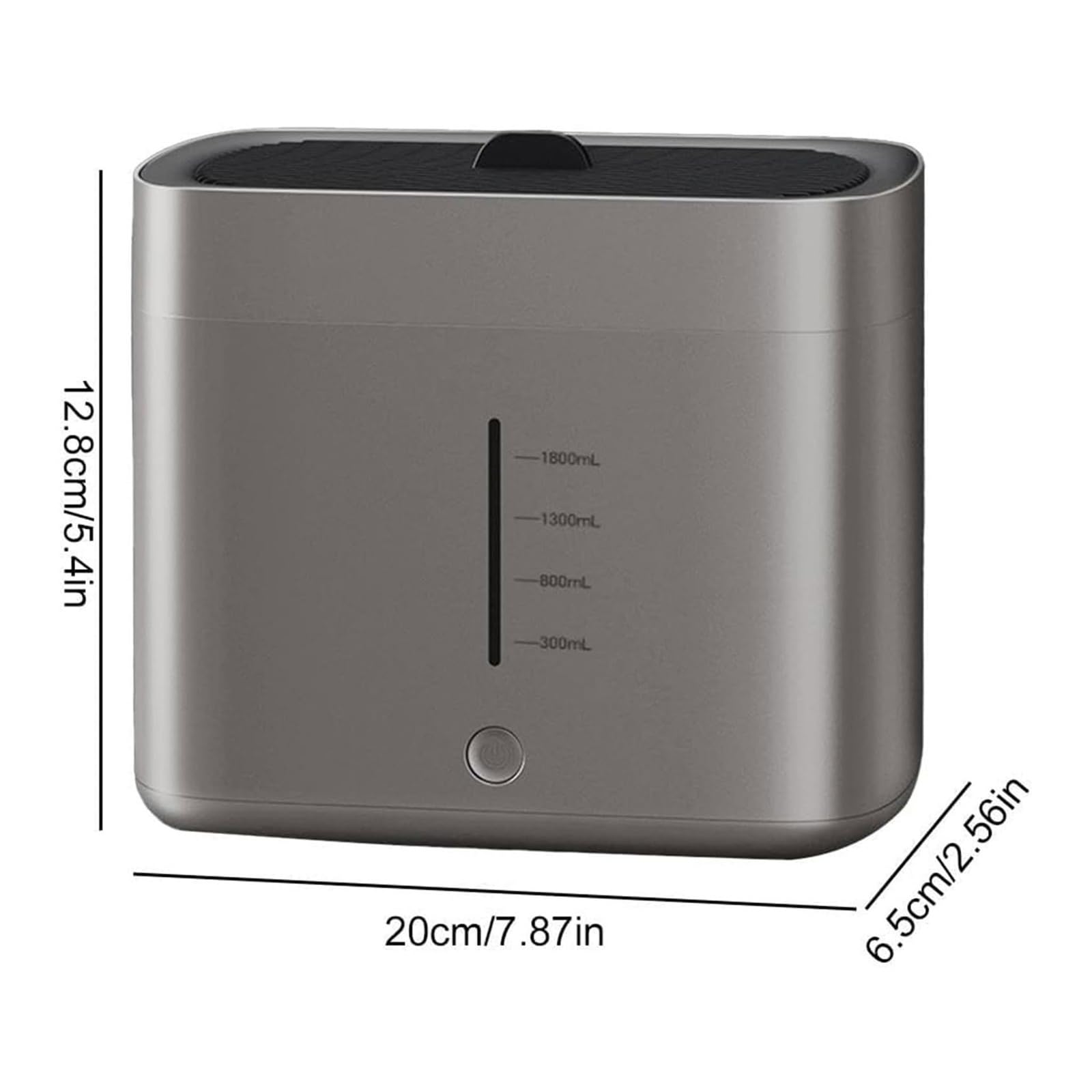 Lavabicchieri da tè da tavolo silenzioso con scarico a fontana | Grande serbatoio dell'acqua da 1,8 litri, scarico per fontana ad alta pressione, arresto automatico one-touch(Black)