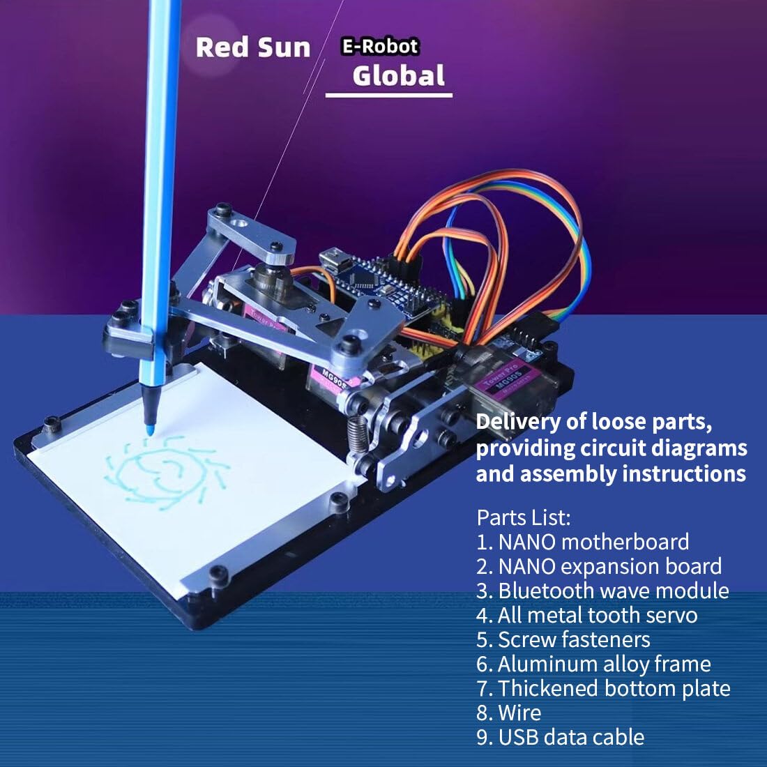 Braccio meccanico, microcontrollore braccio robotico disegno robot programmabile (versione IT)