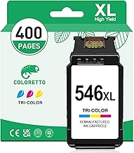 COLORETTO 546XL Cartridge for Canon 545 546 Pixma MG2550 MG2555 MG2555S MG2950 MG3050 MG2450 MX495 TS3350 TS3150 TS3151 TS3355 TS3352 TR4550 TR4550 TR4550 551 Cartridges ink for Canon CL-546 Colour