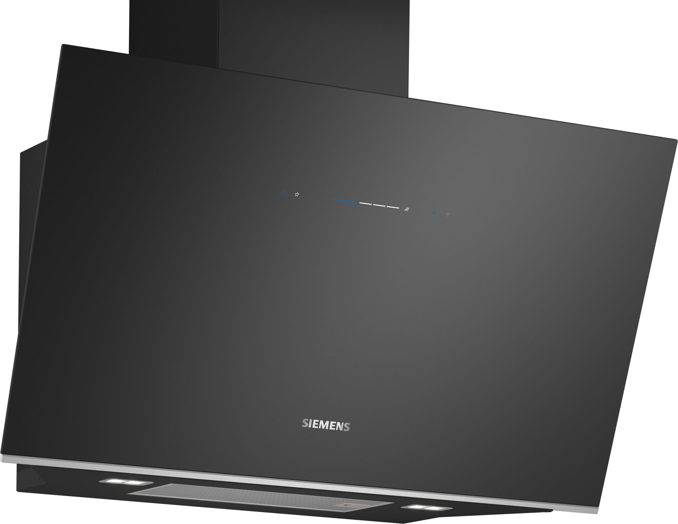 Siemens LC91KLT60 iQ700, Wandesse, 90 cm, Schwarz mit Glasschirm, Luftgütesensor mit cookConnect-System - Wandesse und Kochfeld, LED-Beleuchtung, Europas leistungsstärkste Schrägesse im Umluftbetrieb
