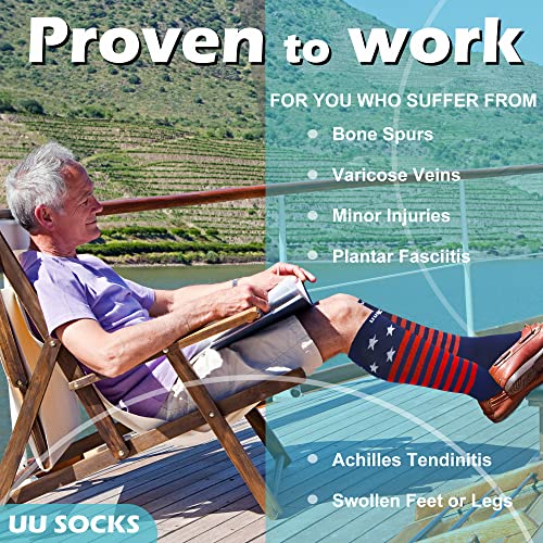 Image of Medical Compression Socks for Women and Men 3 Pairs 20-30 mmHg Knee High Christmas Compression Stockings Circulation Best for Running Athletic Nurses