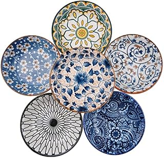 Ceramiczne miseczki do dipów, miseczki na przyprawy, miseczki na przekąski i dipy, zestaw 6 miseczek na przekąski, do sushi, przekąsek i soi, ceramiczne spodki