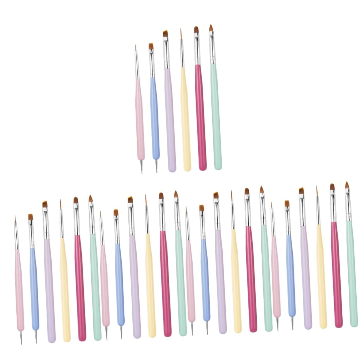 FRCOLOR 30 Pz Penna per unghie pennelli unghie professionali pennelli nail art professionali manicure impostare spazzolino per le unghie Accessori penna da disegno tubo di alluminio
