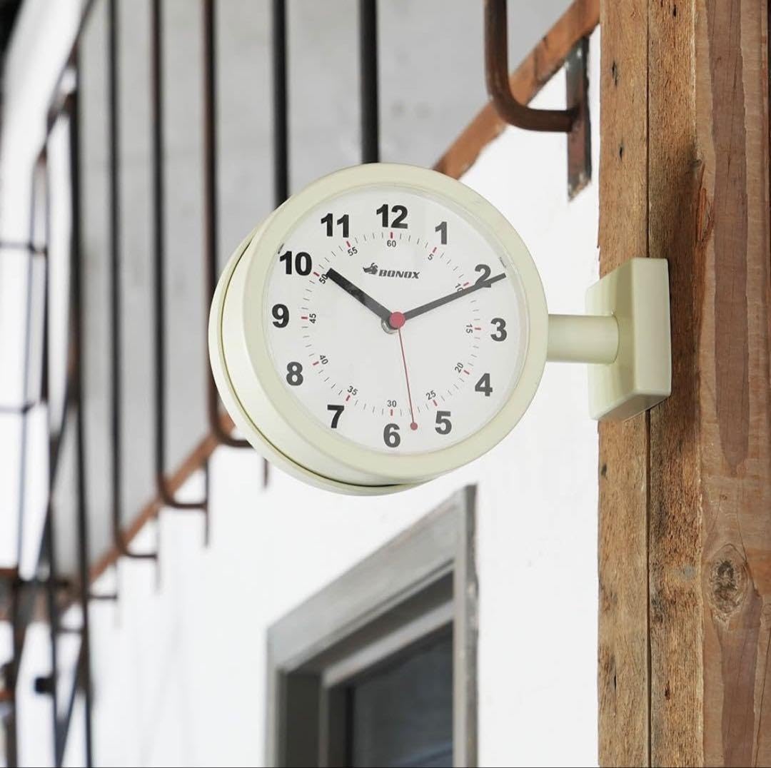 Dulton Double Face Clock, Ivory