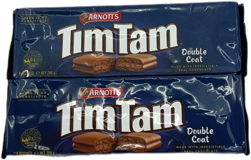 TimTams Arnott's Double Coat Baked Biscuits, 200 g, Pack of 2