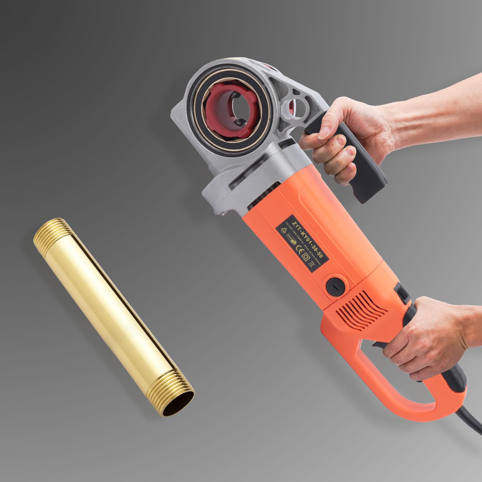 Terraja Electrica 2300W, Kit de Roscado Portatil para Tubos de Acero Galvanizado y Hierro, Herramienta Profesional de Fontaneria con 6 Cojinetes y Estuche de Almacenamiento Robusto