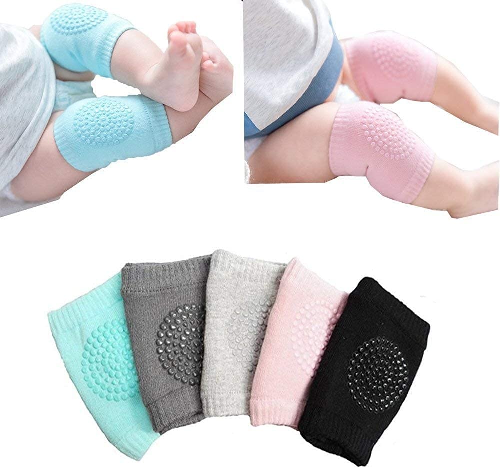 Mumoo Bear Baby Knee Pads, Unisex Anti-slip Crawling Pads Set, Protectors for Baby, Safe Kneepads Girls Boys, Toddler, Newborn Gift, 5 Pairs