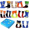 TeeHee Special Holiday 12-Pair Socks with Gift Box for Women and Men (9-11, Fun Halloween-A)