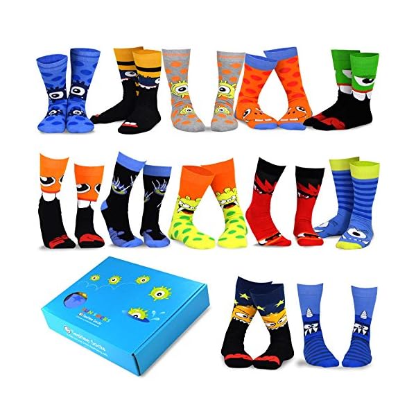 TeeHee Special Holiday 12-Pair Socks with Gift Box for Women and Men (9-11, Fun Halloween-A)