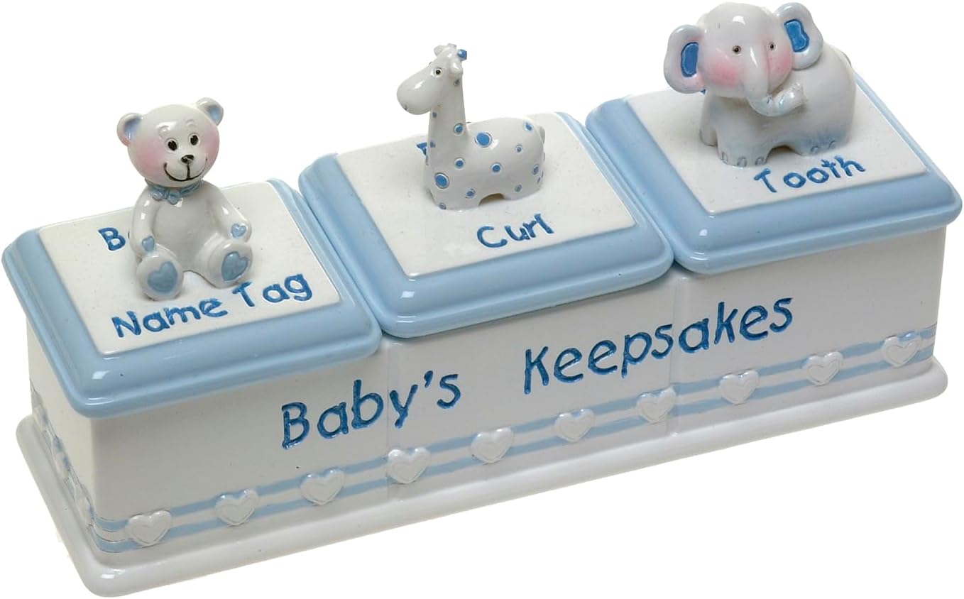 Petit Cheri Baby Boy wooden Memories Keepsake Box Vintage Style