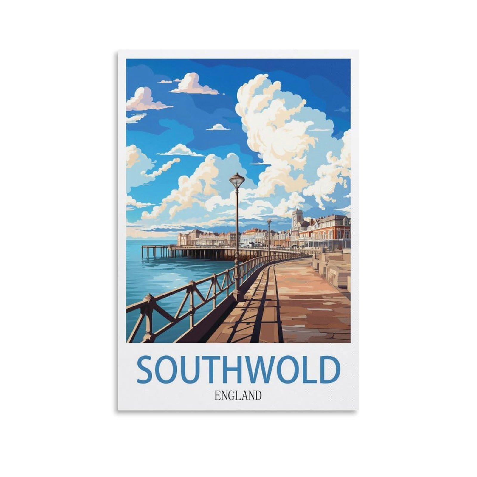 EZMLFA 5D Diamond Painting Kits for Adults,Southwold England,DIY Full Round Drill Diamond Dot Gem Art Kits for Adults,Crafts for Decor 50x60cm