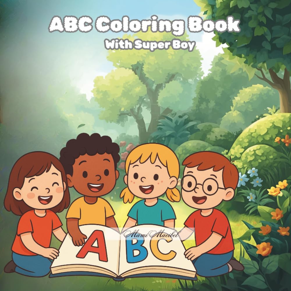 Coloring Book with Supper Kid: Simple and Cute Coloring Book