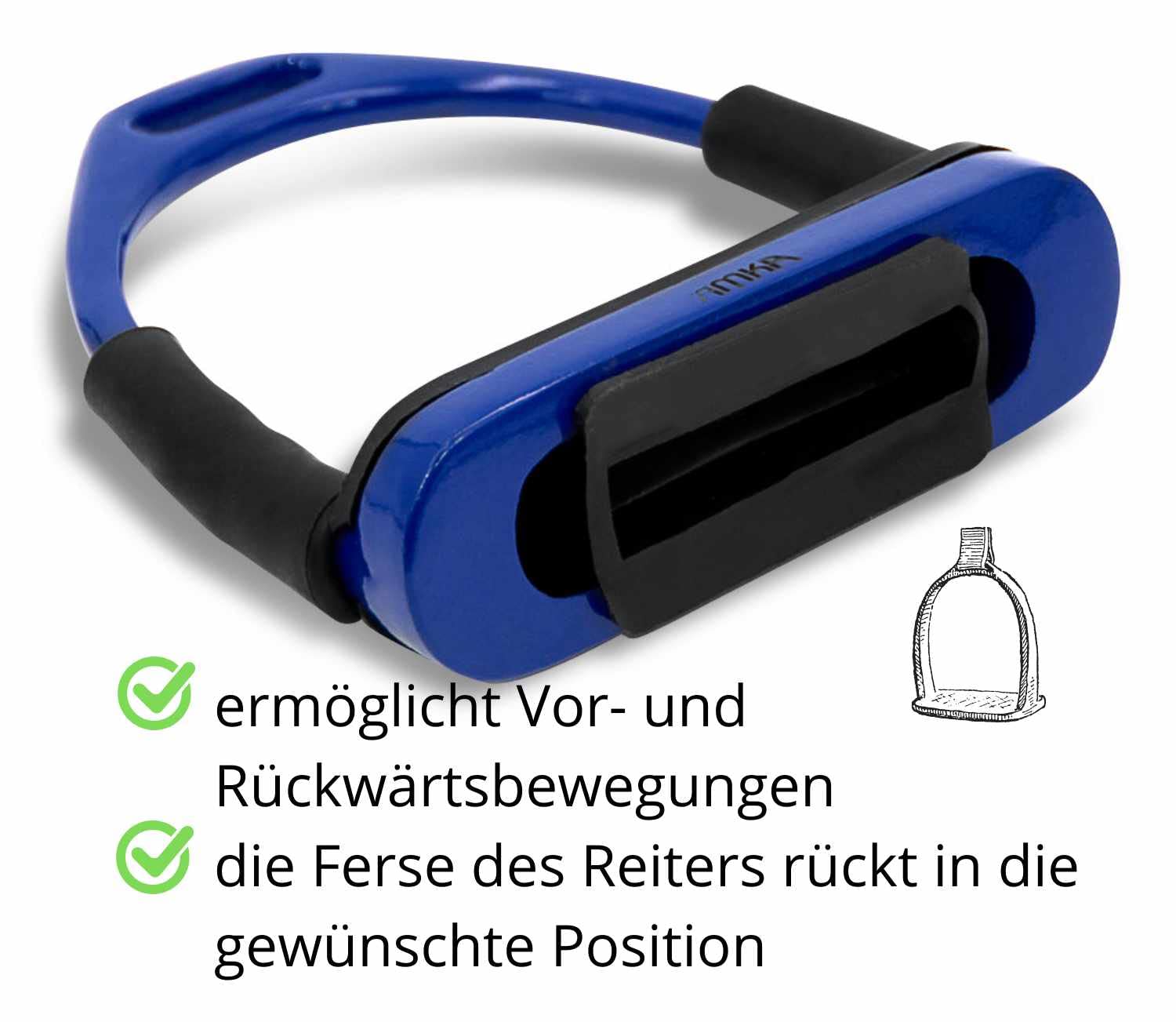 AMKA Staffa con giunto, blu scuro, staffa di sicurezza, flessibile, per stirrups Horse Riding