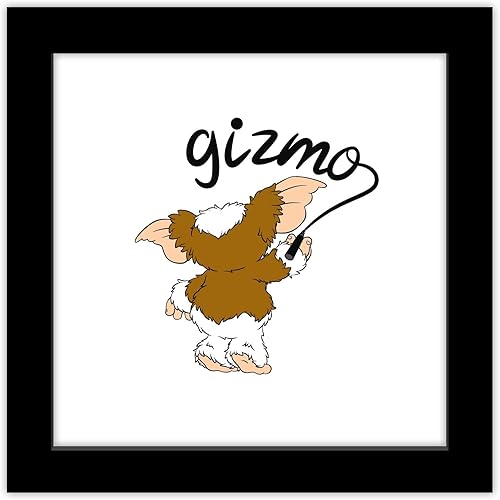 Trends International Gallery Pops Gremlins - Arte de pared con marcador Gizmo, versión enmarcada negra, 12 x 12 pulgadas