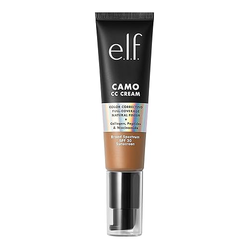 e.l.f. Camo CC Cream, base correctora de color de cobertura media a completa con SPF 30, profundo 510 C, 1.05 onzas (1.06 oz)
