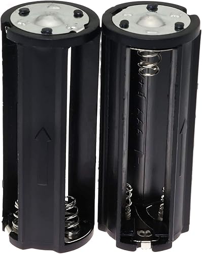 E-outstanding Soporte de batería AAA, 2 unidades, cilíndrico, negro, 3 x 1.5 V, caja de adaptador de almacenamiento de batería de plástico AAA para