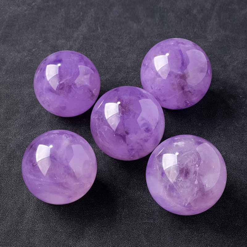 NIBHZ Bola De Amatista De Guardián Natural, Piedra Preciosa En Bruto, Regalos Artesanales Pulidos, Esfera De Piedra De Cristal De Cuarzo Púrpura, Decoración del Hogar,Púrpura,65~70mm
