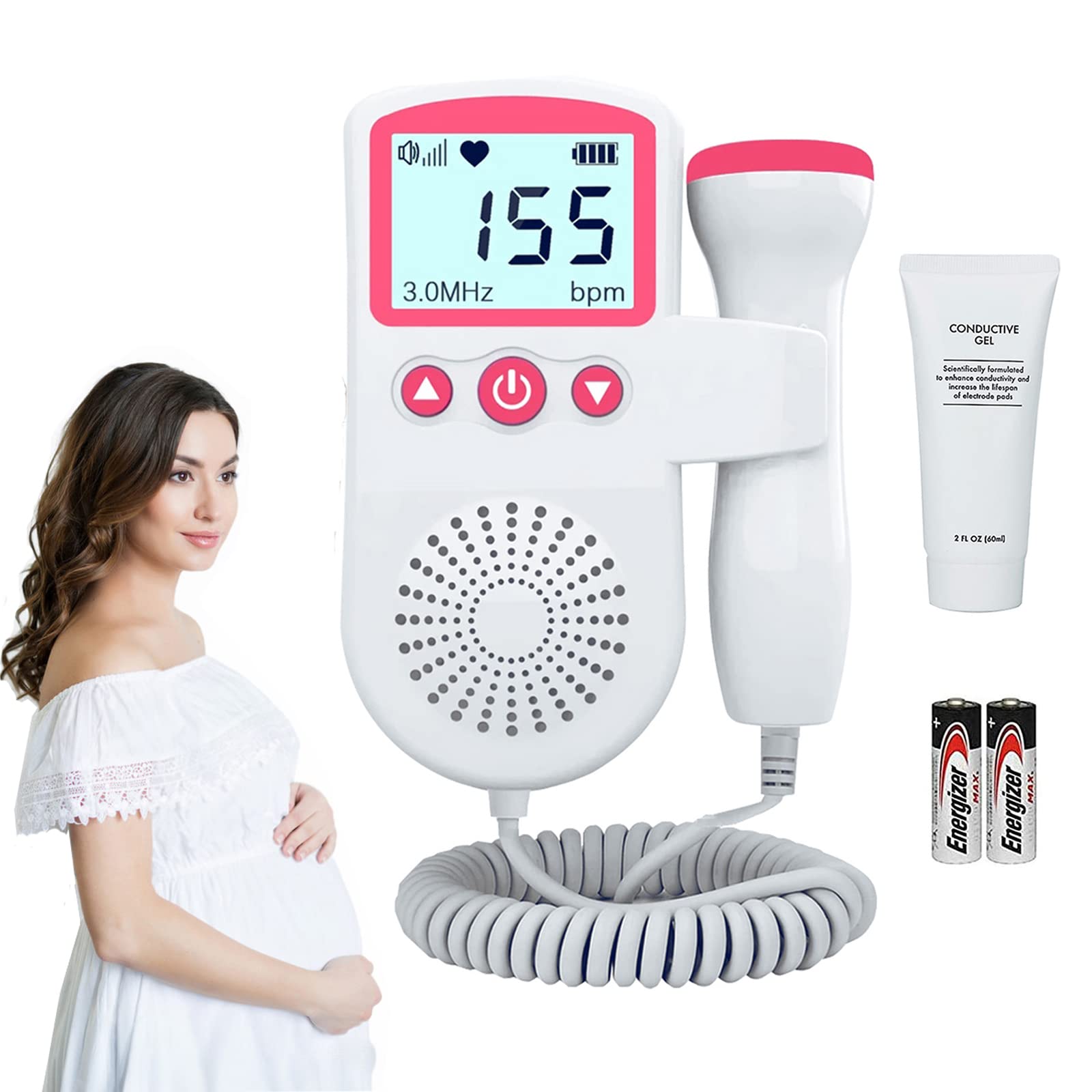 Fetal Heartbeat Monitor, Doppler Fetal Monitor Baby Heart Rate Monitor for Home