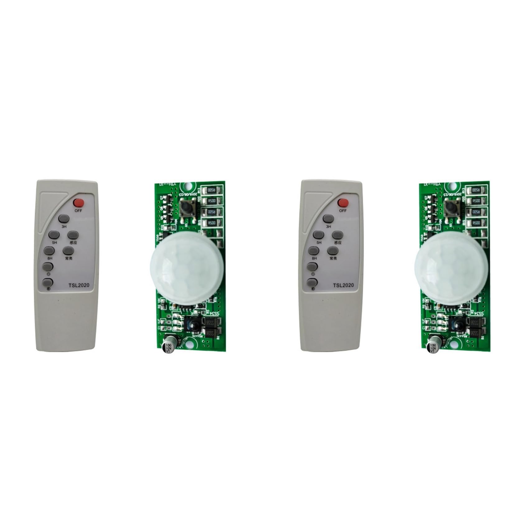 Jnchdghwa 2X Solar Street Lamp Controller Circuit Board of PIR Human Body Induction Solar Lamp with Remote Control 3.2V 3.7V