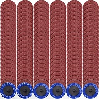 150 Pcs Sanding Discs Set, Die Grinder Accessories Sanding Disc 2 Inch, 36 Grit 60 Grit 80 Grit Roll Lock Discs for Die Grinder Surface Prep Strip Grind Polish Burr Remove