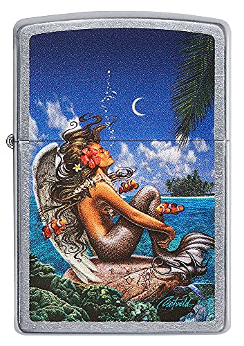 Encendedor Zippo Rick Rietveld Mermaid Art Street Chrome miniatura 2