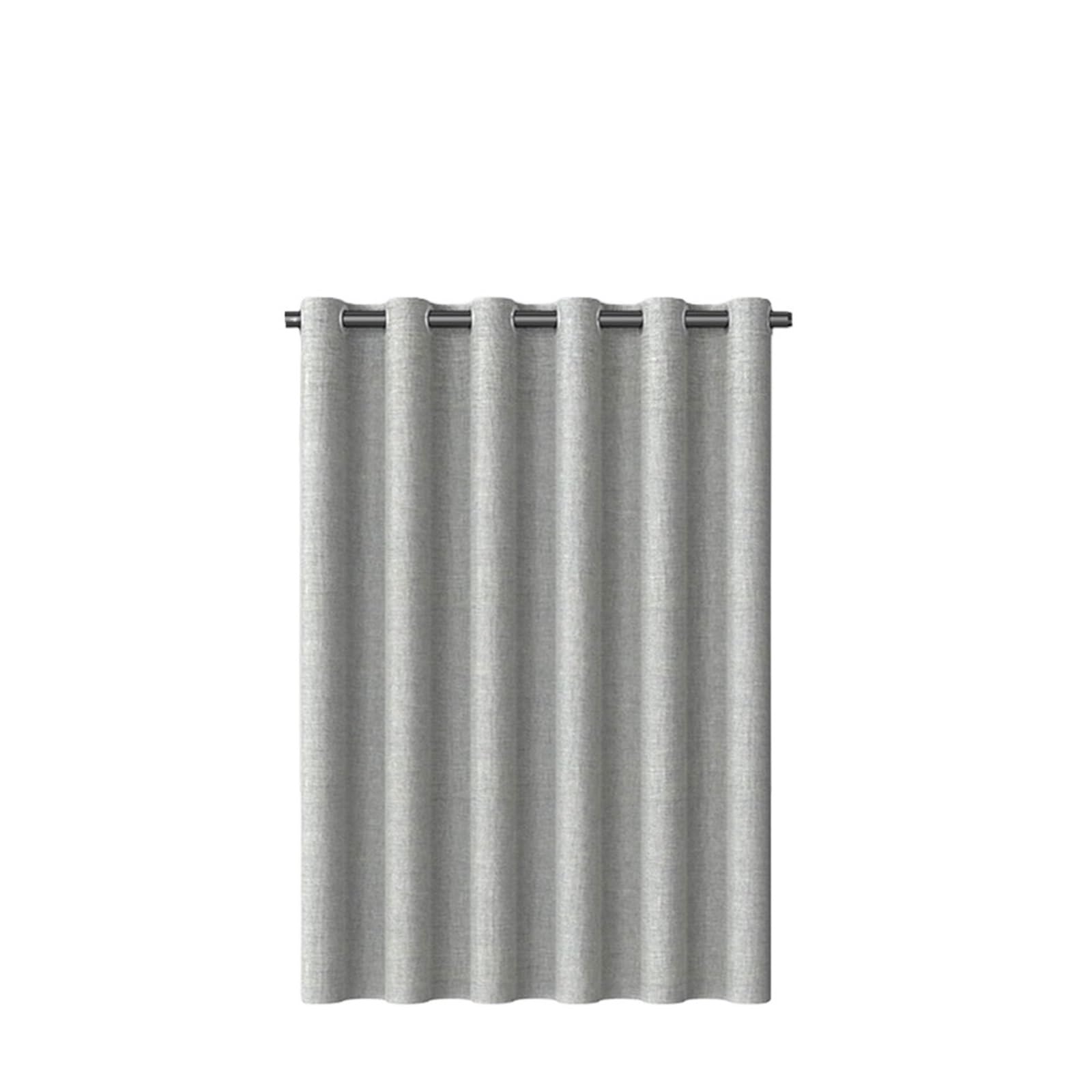 Rideau de douche imperméable en lin épais gris pour baignoire 180x220