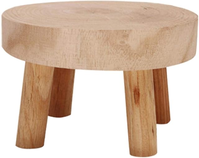 Mini Wooden Stool Display Stand Wooden Plant Stand Vintage Wood Grain Plant Holder for Flower Pots Plant Pot Riser Stand Decorative for Indoor Outdoor Home Patio