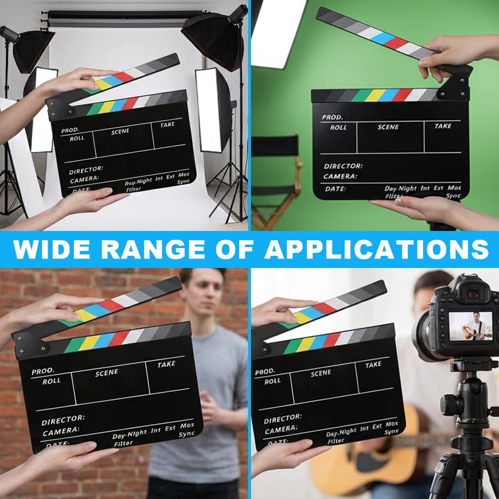 ZIBUYU® Movie Clap Board 10x12 Inch Film Clapper Board Tool Stage Prop — Amazon image 6