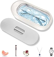 Ultrasonic Jewelry Cleaner - Jewelry Cleaner Ultrasonic Machine, Ultrasonic Eyeglass Cleaner 43kHz, 440ML Ultrasonic Glasses Cleaner,Eyeglass Cleaner Machine for Dentures, Shaver Heads