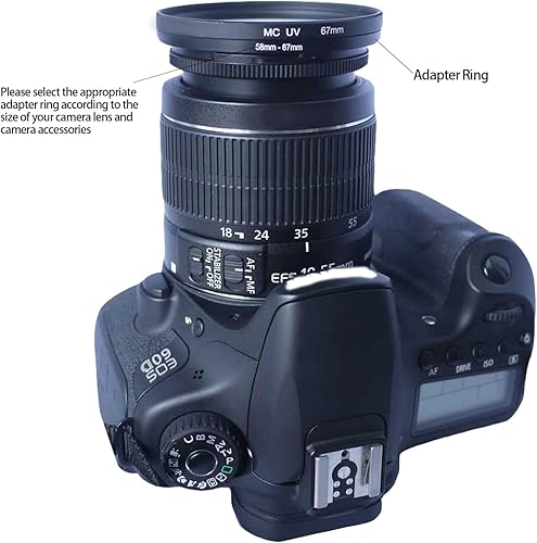 Miniatura 7 de Adaptador de lente de 1.339 in a lente de cámara de 2.283 in, anillo adaptador de anillo escalonado de filtro de 1.339 in a 2.283 in, compatible con