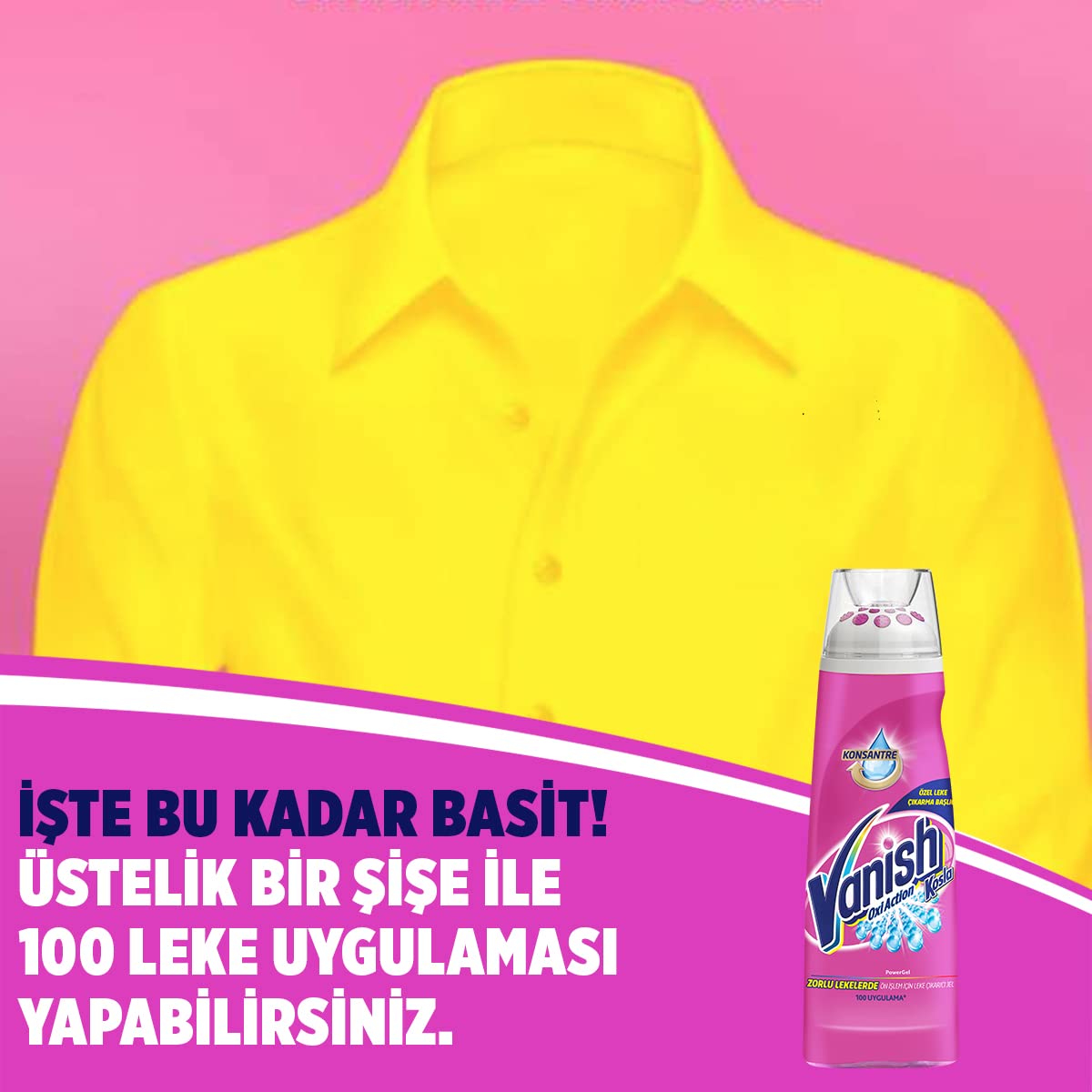 Vanish Kosla Ön İşlem İçin Özel Leke Çıkarıcı Konsantre Jel 200 ml (2 paketi)