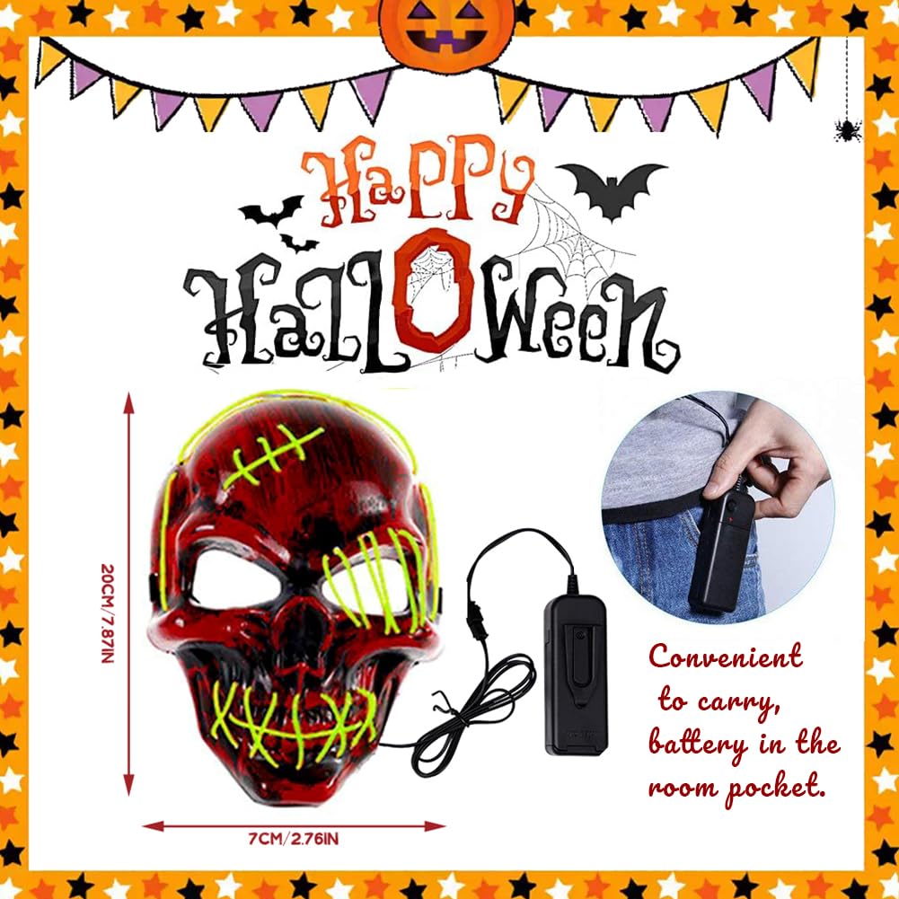 Halloween Scary Skull Mask, Terrifying Masks, Terror Mask, Horror Face Masks for Adults Kids Rave Party Accessory - Image 2