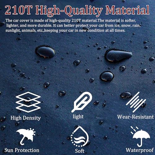 Image of Car Cover Waterproof Fits for 2002-2025 Mini Cooper /Cooper S /Hardtop 2-Door, Upgrade 210T Polyester All Weather Snow Rain Dust Sun UV Protection with Zipper Door Windproof Belt Storage Bag