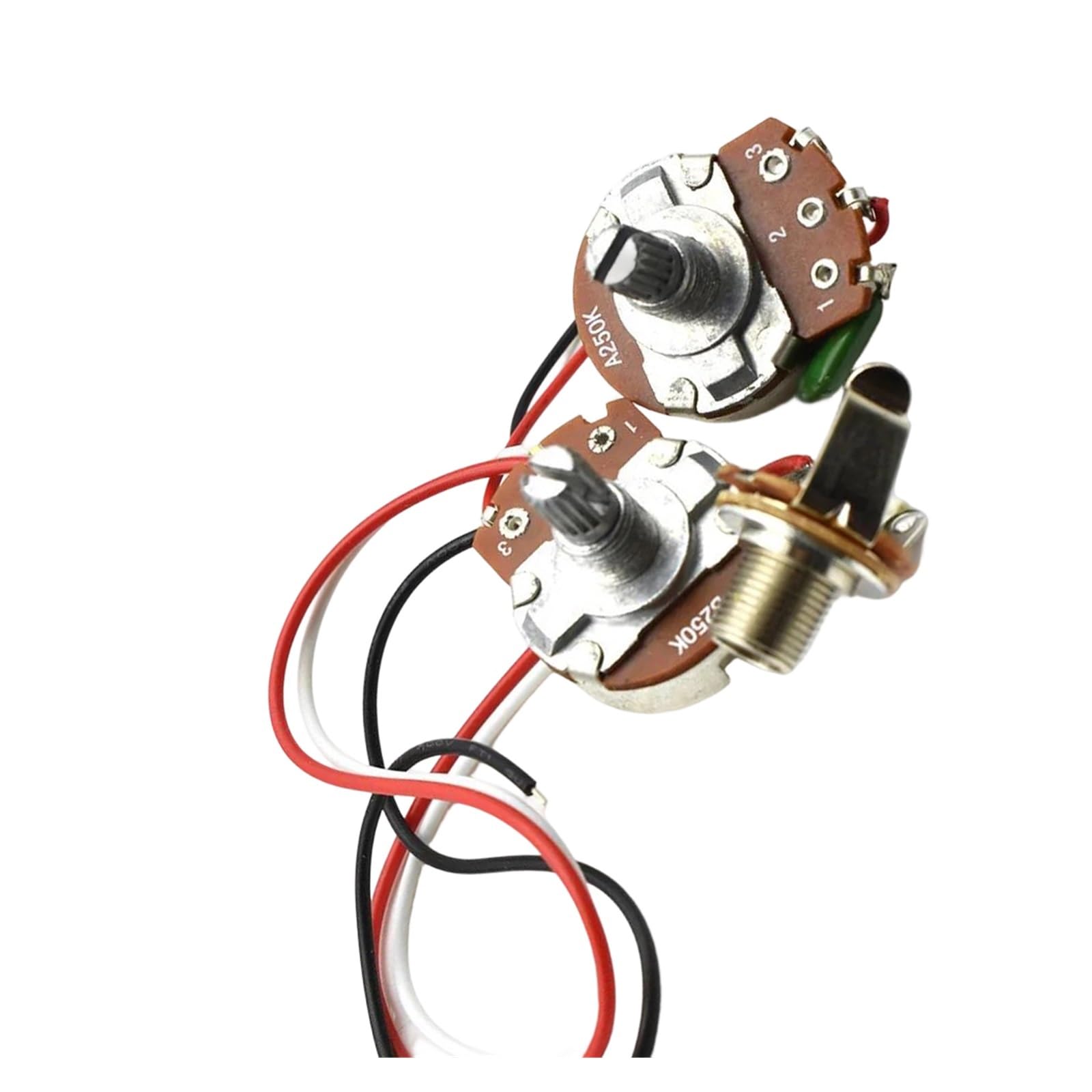 10 Juegos De Arneses De Cableado De Bajo Precableados 1T1V 250K Potenciómetro Accesorios De Guitarra Arnés de cableado para instrumentos musicales