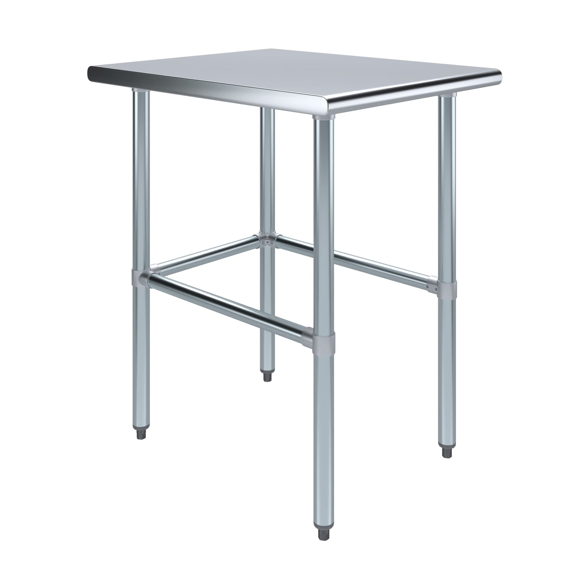 AmGood Stainless Steel Work Table Open Base | Metal Work Bench (Stainless Steel Table Open Base, 24" Long x 30" Deep)