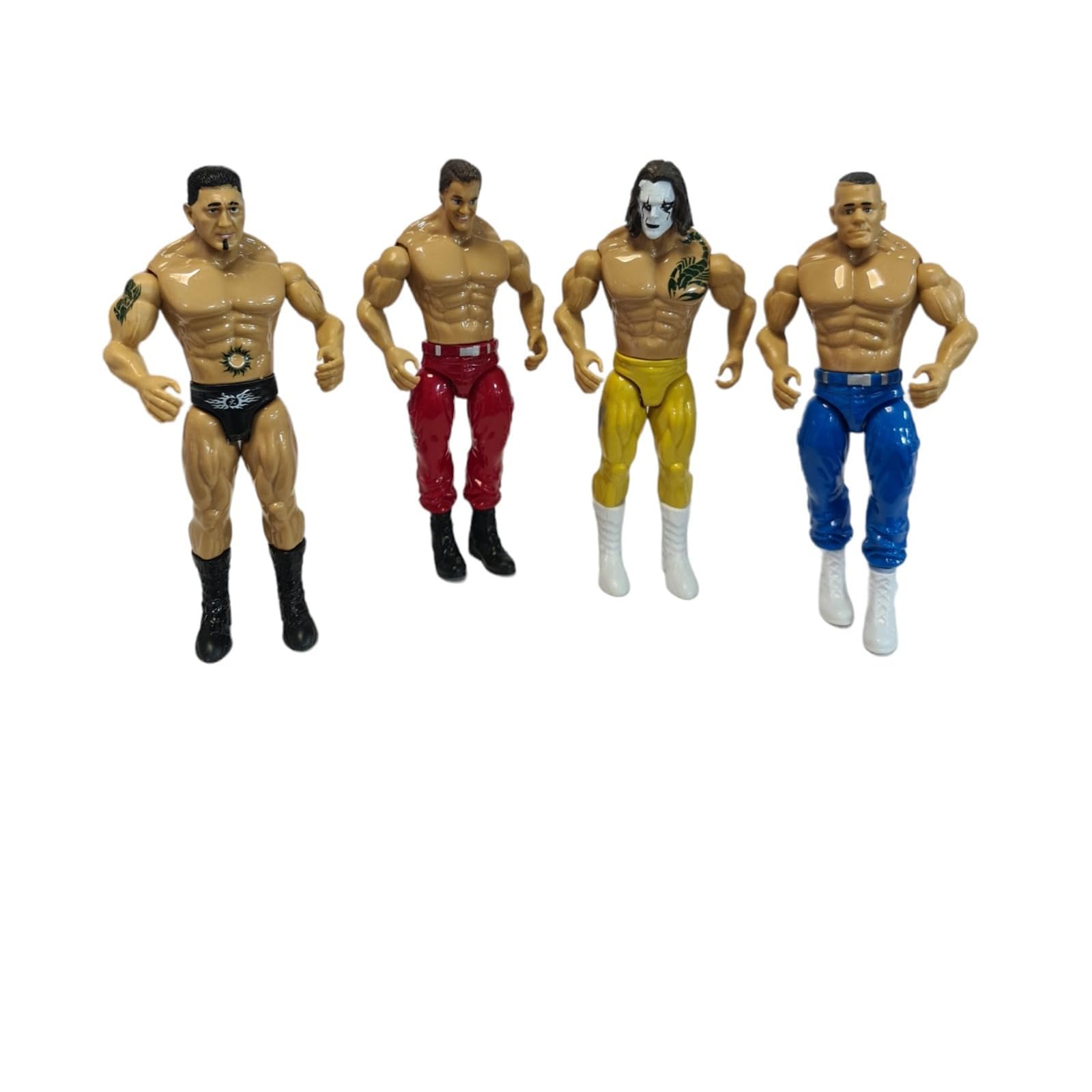 GSV Essentials Mini Wrestling Action Figure for Kids, 4 pc Realistic WWE Superstar Figures Toy Ideal for Birthday Gift, Hand-Eye Coordination, Roleplay Wrestling Toy for Developing Motor Skills