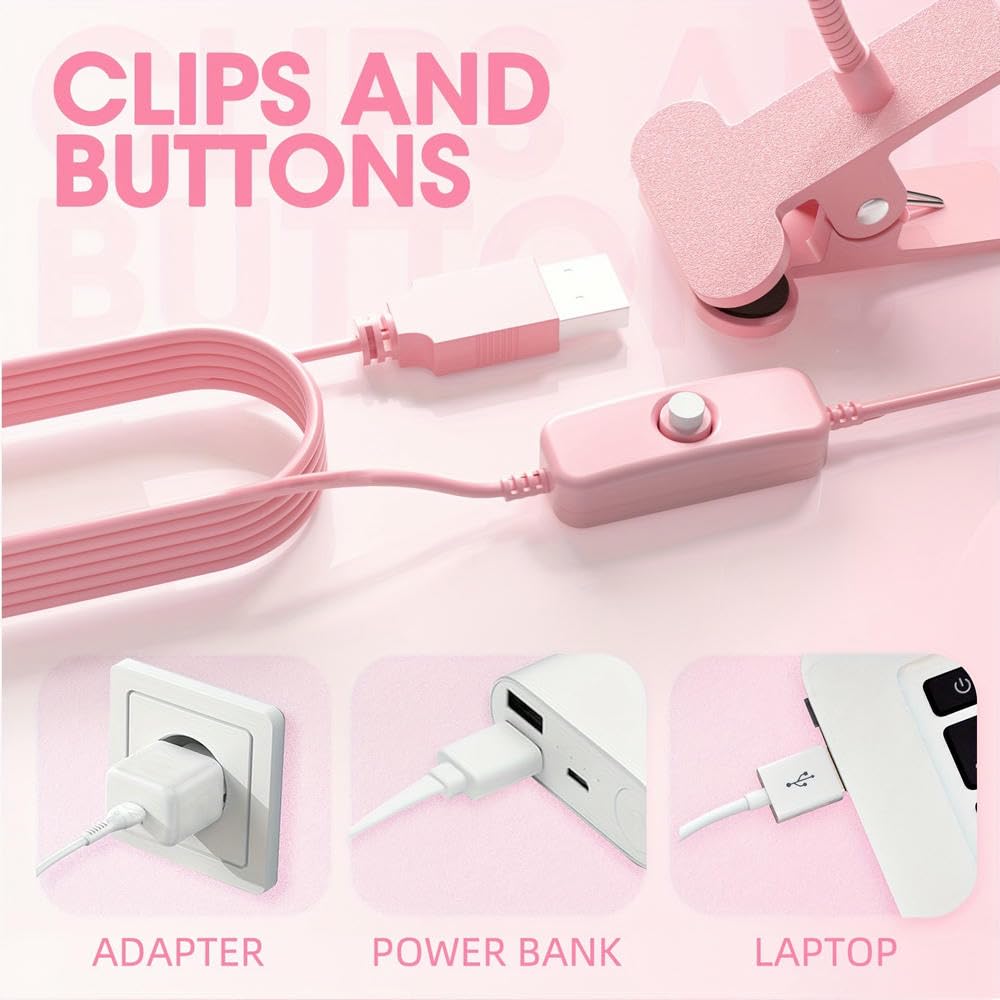 Lampada per Unghie Portatile ZBDZSW Mini UV LED con Collo D'Oca Flessibile e Morsetto - Alimentata Tramite USB, Ideale per la polimerizzazione di Smalto Gel e Resina