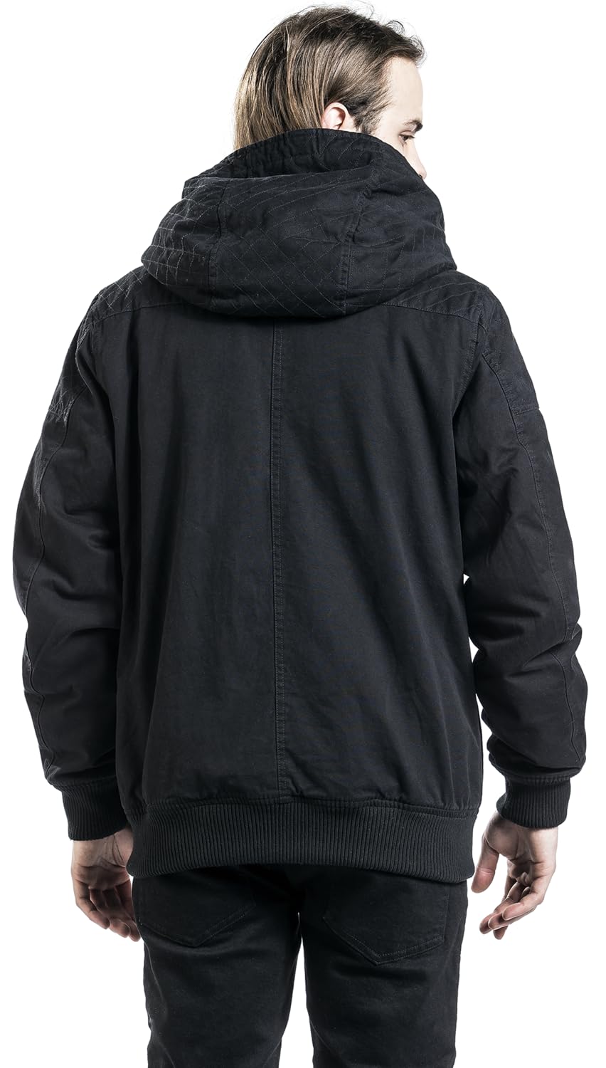 Black Premium by EMP Hombre Chaqueta de invierno negra