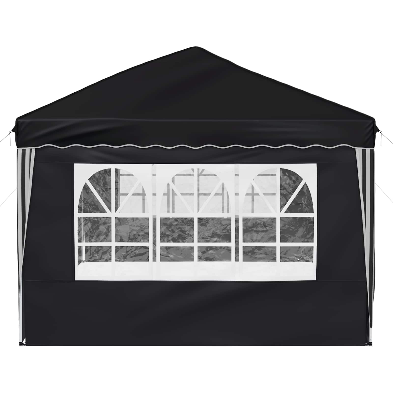 Namiot imprezowy pop-up, kolor antracytowy, 575 x 288 x 245 cm, z malowaną proszkowo stalową ramą, 6 części bocznych, z regulacją wysokości, do ogrodu, na taras, na zewnątrz, wesele