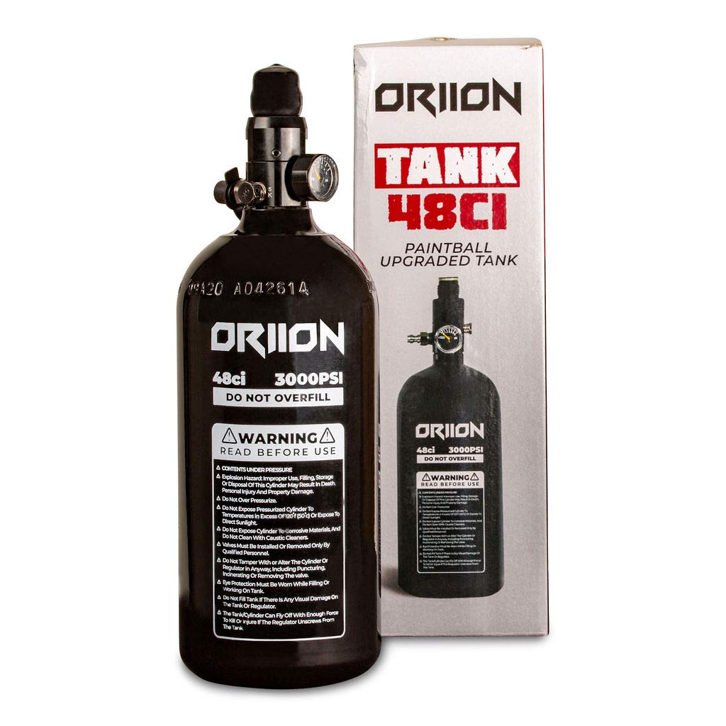 Oriion Paintball Tank for Airgun | 48CI 3000PSI Tank Paintball Refillable, Aluminium and Lightweight | 3000 PSI Output Pressure with Regulator | PI and DOT Certified