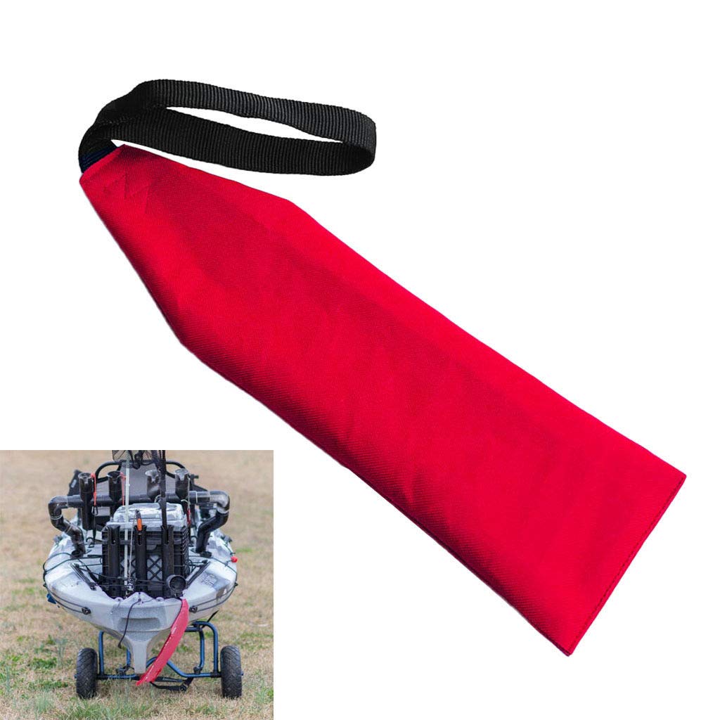 1 Piece Kayak Safety Flag Trailer Flag with Webbing Signal Marker Warning Banner Replacement for Travel SUP Canoes Marine Boat (1pc Red Flag+1pc Flag Pole Mount)