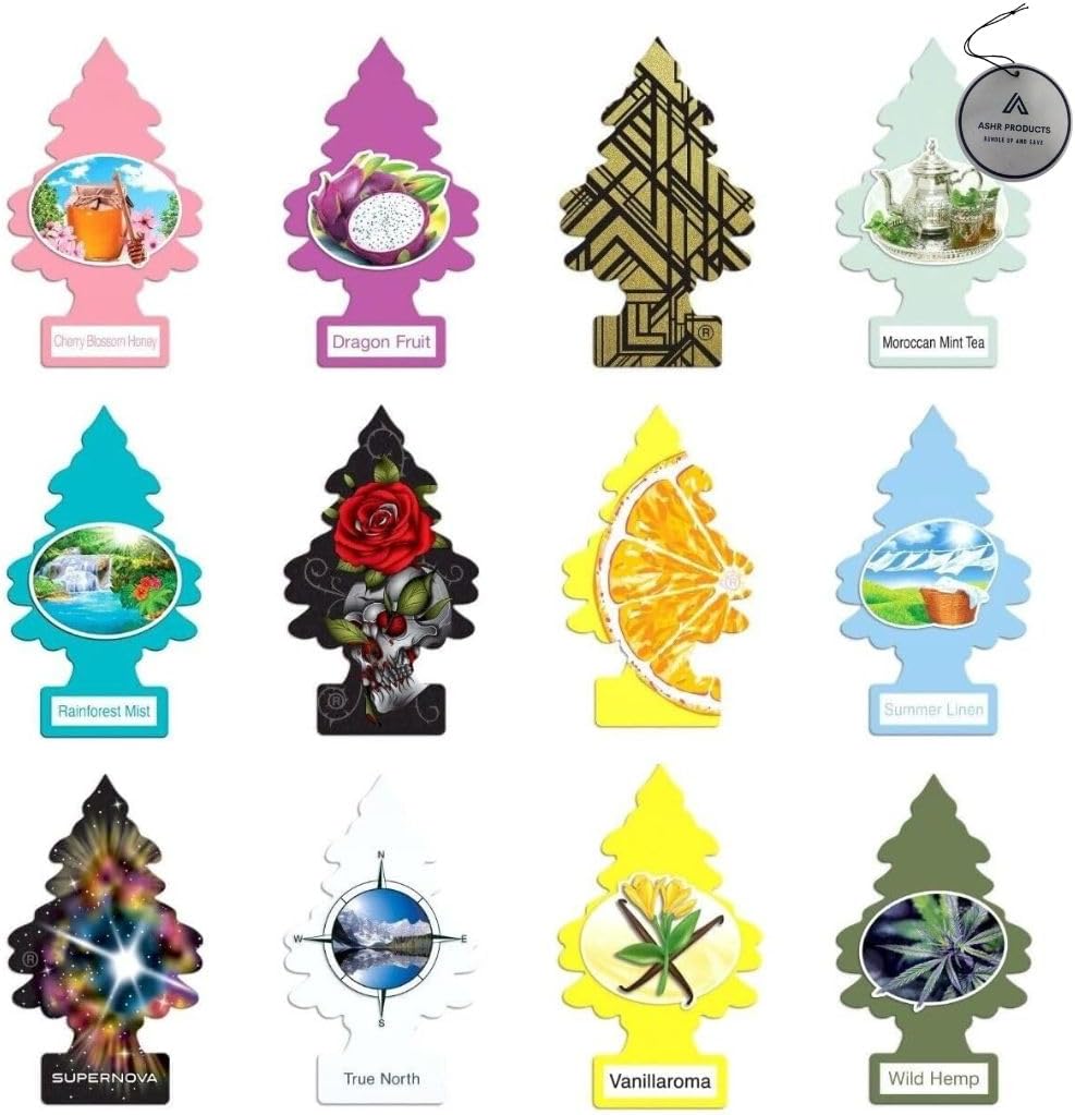 AHSR PRODUCTS Rare Variety Pack Of 12 Fresheners - 12 Different Rare Scents - Car & Home Air Freshener
